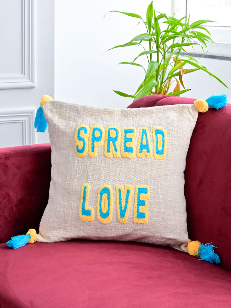 Spread Love Embroidered Cushion Cover