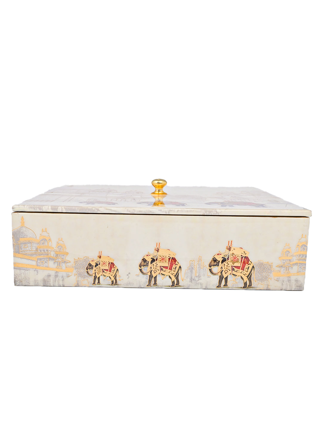 Elephant Mahal Square Box With Acrylic 6*6