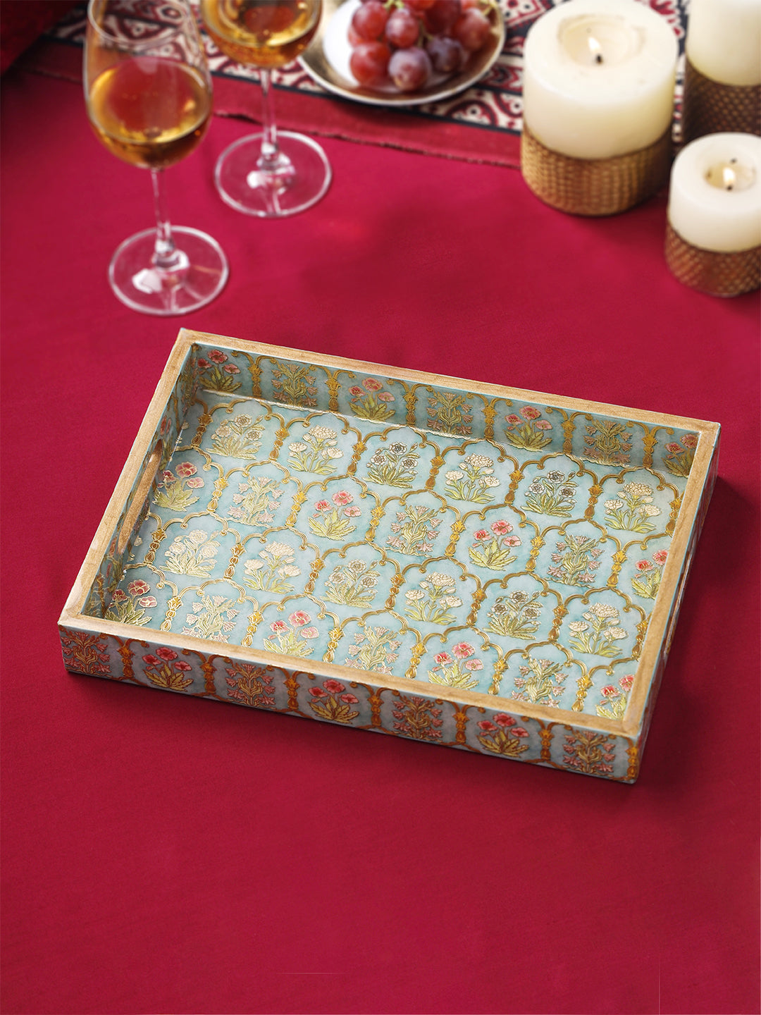 Floare Large Rectangle Lacquer Tray