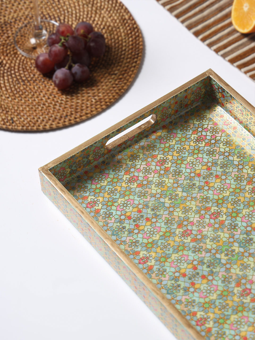 Indus Rectangle Large Lacquer Tray
