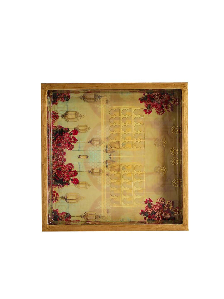 wooden serving tray set of 3
