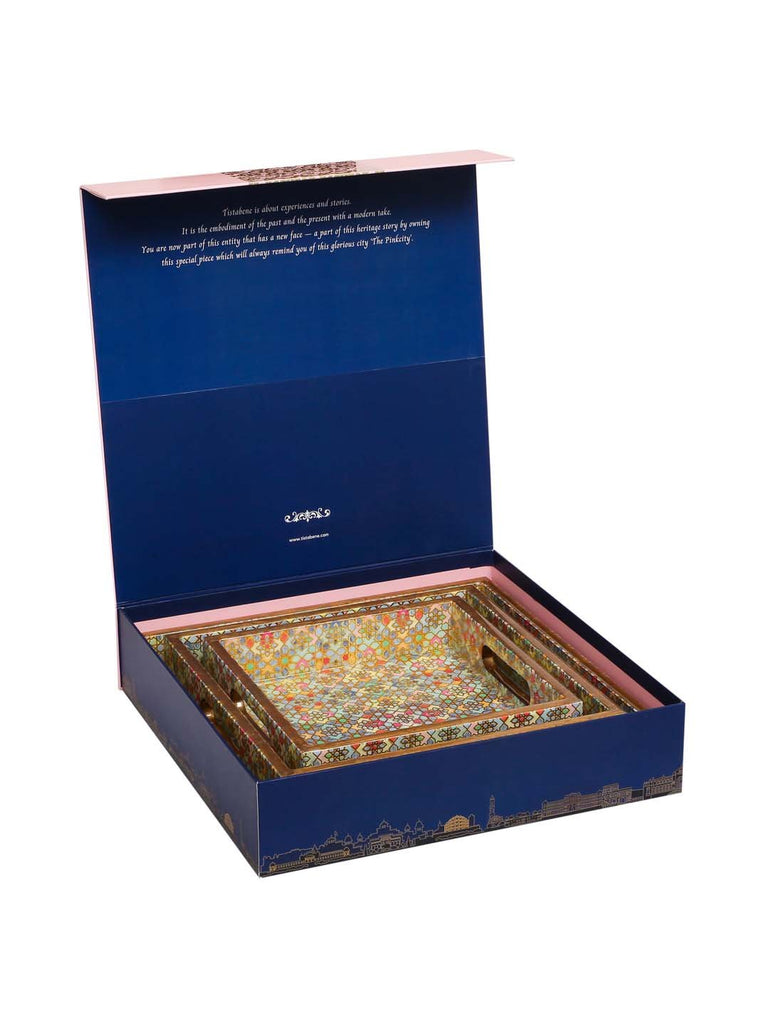 Set Of 3 Square Tray Set