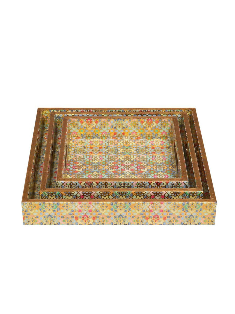 Set Of 3 Square Tray Set