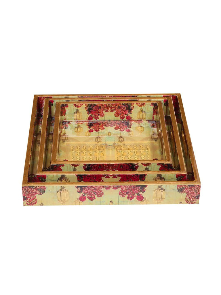 Botanica Set Of 3 Square Tray Set